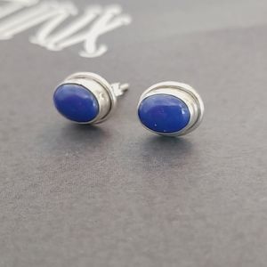 Lapis lazuli stud earrings.